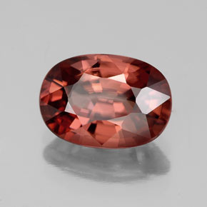 4.02 ct Red Zircon Stone, Natural Zircon in Oval Facet Shape for Sale