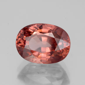 4.43 ct Orange Zircon Stone, Natural Zircon in Oval Facet Shape for Sale