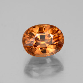 4.07 ct Orange Zircon Gemstone, Zircon Gem in Oval Facet Shape for Sale.