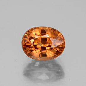 4.07 ct Orange Zircon Stone, Natural Zircon in Oval Facet Shape for Sale