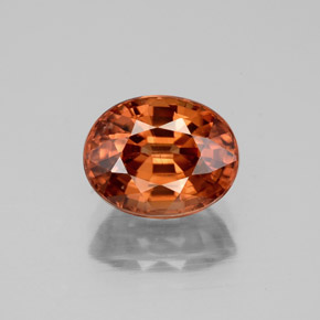 3.48 ct Orange Zircon Gemstone, Zircon Gem in Oval Facet Shape for Sale.