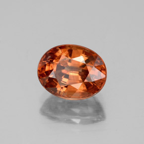 3.48 ct Orange Zircon Stone, Natural Zircon in Oval Facet Shape for Sale