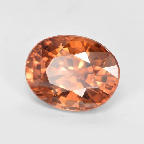 3.23 ct Orange Zircon Stone, Natural Zircon in Oval Facet Shape for Sale