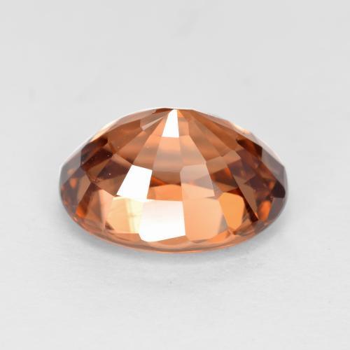 Zircon Gemstone in 9 x 7 mm (calibrated) Size for Sale, Zircon Stone in Deep Reddish Orange Color