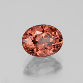 3.34 ct Orange Zircon Stone, Natural Zircon in Oval Facet Shape for Sale