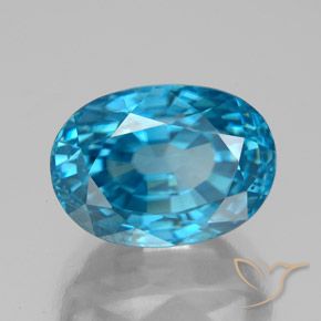 9.25 ct Blue Zircon Stone, Natural Zircon in Oval Facet Shape for Sale