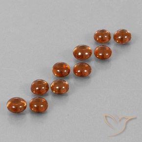 6.72 ctw Orange Zircon Stones, Natural Zircon in Round Cabochon Shape for Sale