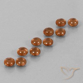 6.57 ctw Orange Zircon Stones, Natural Zircon in Round Cabochon Shape for Sale