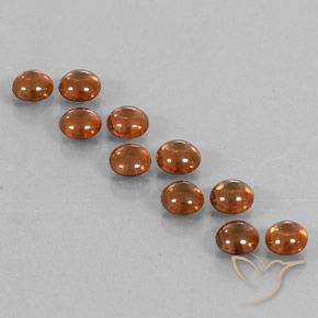 Deep Orange Zircon Gem - 0.9ct Round Cabochon (ID: 337580)