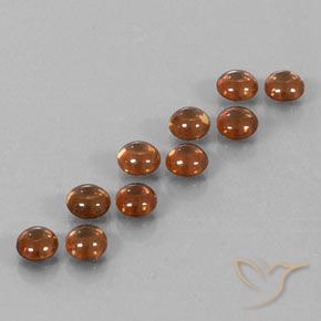 6.70 ctw Orange Zircon Stones, Natural Zircon in Round Cabochon Shape for Sale