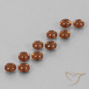 6.44 ctw Orange Zircon Stones, Natural Zircon in Round Cabochon Shape for Sale