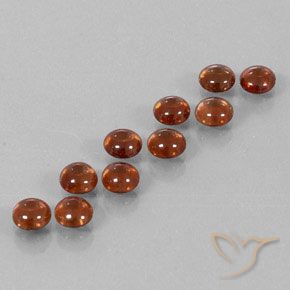 6.64 ctw Orange Zircon Stones, Natural Zircon in Round Cabochon Shape for Sale