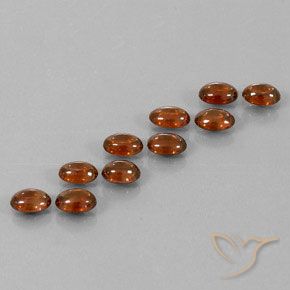 7.69 ctw Orange Zircon Stones, Natural Zircon in Oval Cabochon Shape for Sale