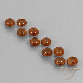 6.41 ctw Orange Zircon Stones, Natural Zircon in Round Cabochon Shape for Sale