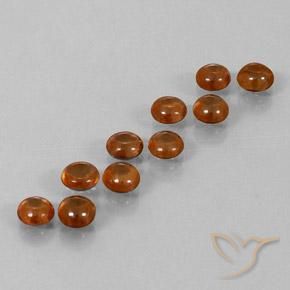 7.22 ctw Orange Zircon Stones, Natural Zircon in Round Cabochon Shape for Sale
