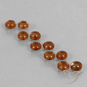 6.32 ctw Orange Zircon Stones, Natural Zircon in Round Cabochon Shape for Sale
