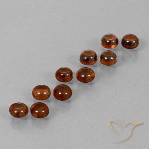 7.96 ctw Brown Zircon Stones, Natural Zircon in Round Cabochon Shape for Sale