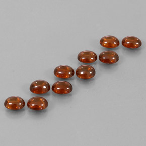 10.37 ctw Orange Zircon Stones, Natural Zircon in Oval Cabochon Shape for Sale