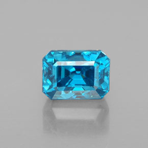 3.72 ct Blue Zircon Gemstone, Zircon Gem in Octagon Facet Shape for Sale.