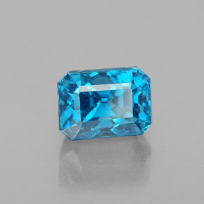 3.72 ct Blue Zircon Stone, Natural Zircon in Octagon Facet Shape for Sale