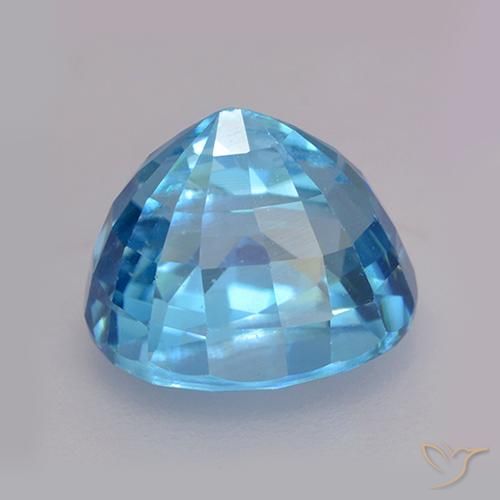 Zircon Gemstone in 7.6 x 6.2 mm Size for Sale, Zircon Stone in Deep Azure Blue Color