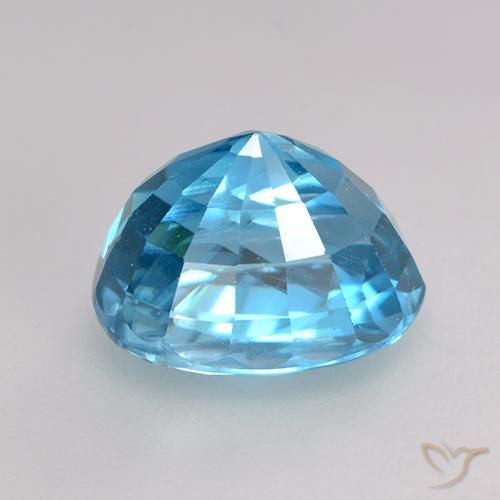 Zircon Gemstone in 8.5 x 6.5 mm Size for Sale, Zircon Stone in Medium Blue Color