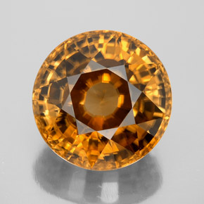 21.65 ct Yellow Zircon Gemstone, Zircon Gem in Round Facet Shape for Sale.