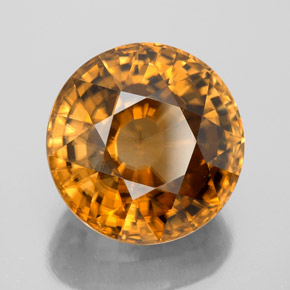 21.65 ct Yellow Zircon Stone, Natural Zircon in Round Facet Shape for Sale