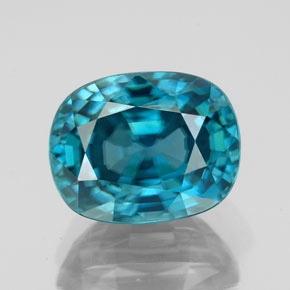7.22 ct Blue Zircon Gemstone, Zircon Gem in Oval Facet Shape for Sale.