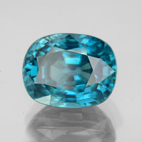 7.22 ct Blue Zircon Stone, Natural Zircon in Oval Facet Shape for Sale