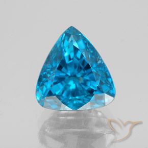 5.82 ct Blue Zircon, 9.9 x 9.4 mm Trillion Cut From Cambodia, Photo A