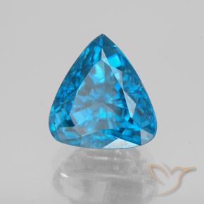 5.82 ct Blue Zircon Stone, Natural Zircon in Trillion Facet Shape for Sale