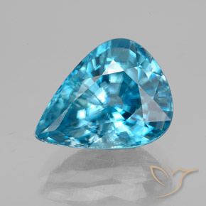 Circón azul de 5,75 quilates, corte de pera de 11,8 x 9,2 mm de Camboya, Photo A