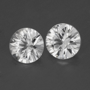 1.00 ct White Zircon Stone, Natural Zircon in Diamond-Cut Shape for Sale