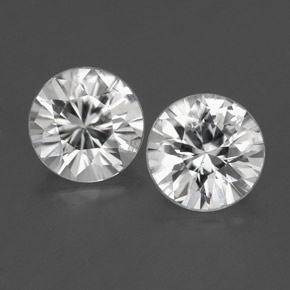 1.00 ct White Zircon Gemstone, Zircon Gem in Diamond-Cut Shape for Sale.