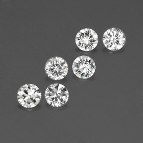 2.93 ctw White Zircon Stones, Natural Zircon in Diamond-Cut Shape for Sale