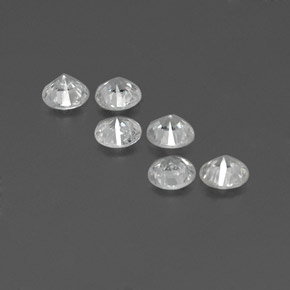 Zircon Gemstones in 4.6 mm Size for Sale, Zircon Stones in White Color