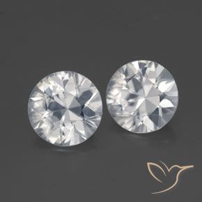 3.17 ctw White Zircon Stones, Natural Zircon in Diamond-Cut Shape for Sale
