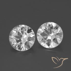 3.37 ctw White Zircon Stones, Natural Zircon in Diamond-Cut Shape for Sale