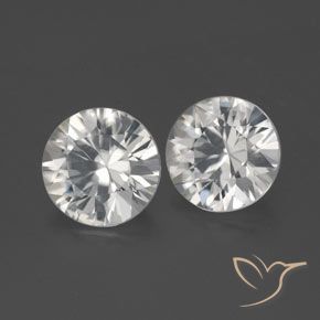 3.43 ctw White Zircon Stones, Natural Zircon in Diamond-Cut Shape for Sale