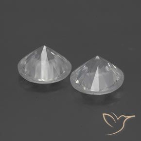 Zircon Gemstones in 7 mm (calibrated) Size for Sale, Zircon Stones in White Color