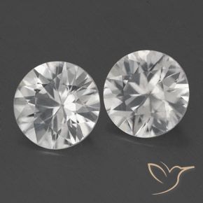 2.89 ctw White Zircon Stones, Natural Zircon in Diamond-Cut Shape for Sale