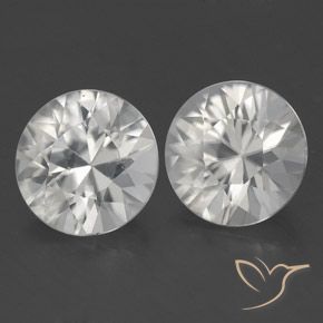 3.26 ctw White Zircon Stones, Natural Zircon in Diamond-Cut Shape for Sale