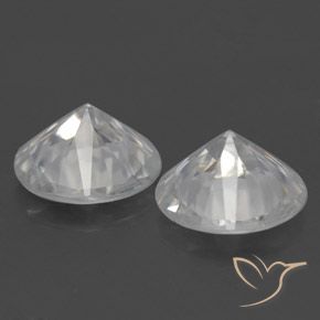 Zircon Gemstones in 7 mm (calibrated) Size for Sale, Zircon Stones in White Color