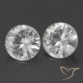 3.05 ctw White Zircon Stones, Natural Zircon in Diamond-Cut Shape for Sale