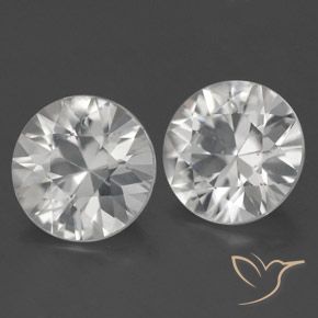 3.44 ctw White Zircon Stones, Natural Zircon in Diamond-Cut Shape for Sale