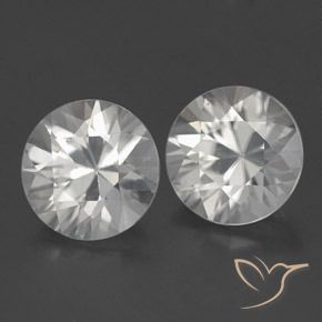 3.74 ctw White Zircon Stones, Natural Zircon in Diamond-Cut Shape for Sale