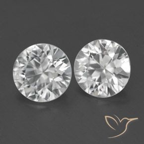3.25 ctw White Zircon Stones, Natural Zircon in Diamond-Cut Shape for Sale