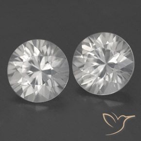3.37 ctw White Zircon Stones, Natural Zircon in Diamond-Cut Shape for Sale
