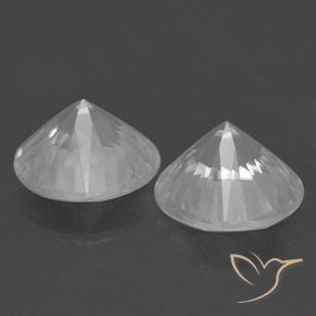 Zircon Gemstones in 7 mm (calibrated) Size for Sale, Zircon Stones in White Color
